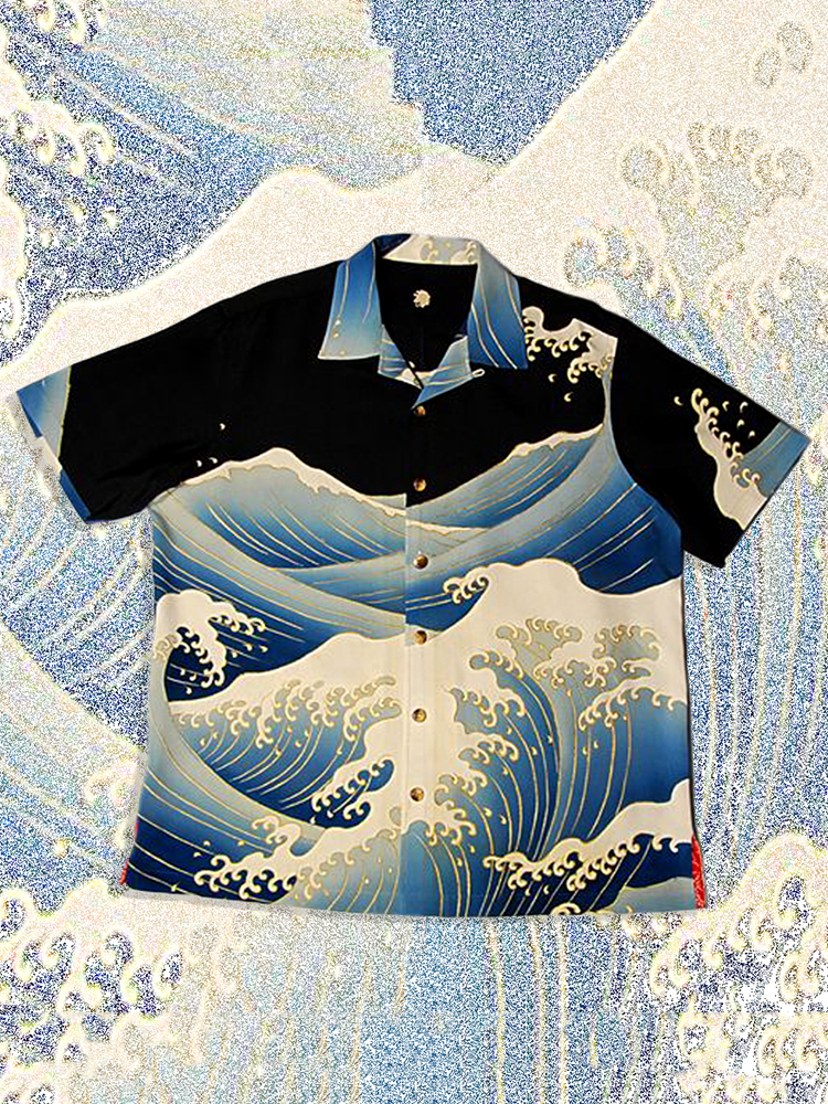 The Great Wave Off Japanese Ukiyo-E Art Cotton Blend Shirt